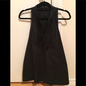 BCBG Black Ruffled A-line Shirt